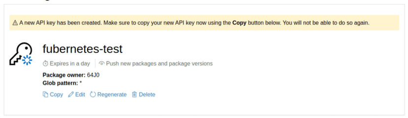 New NuGet key.