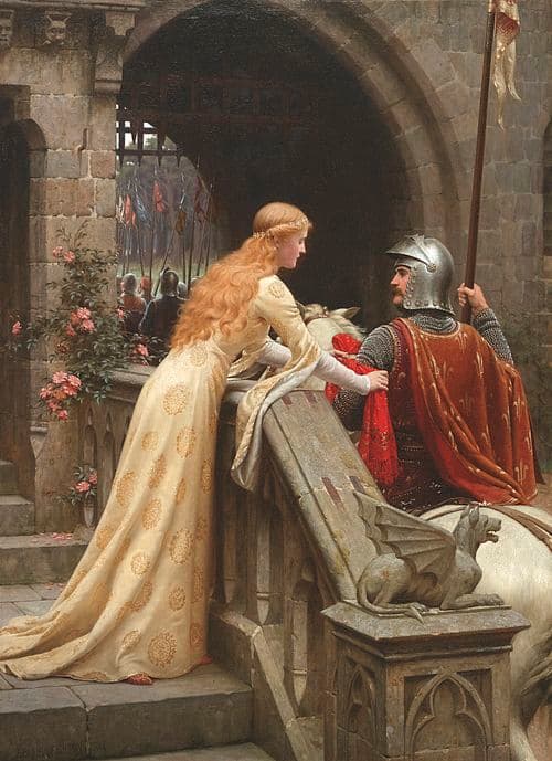 By Edmund Leighton - Sotheby's Sale catalogue, Public Domain, https://commons.wikimedia.org/w/index.php?curid=1758431 Leighton - God Speed